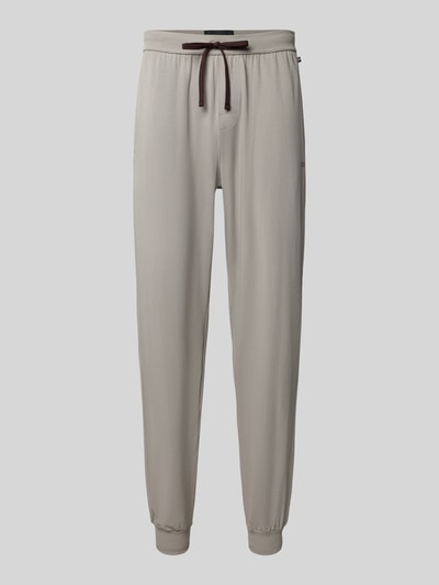 Produktfoto, Regular Fit Sweathose aus Baumwoll-Mix Modell 'Mix&Match Pants' von BOSS in Beige mit glatter Struktur und elastischen Bündchen, Herren Sweathose von BOSS