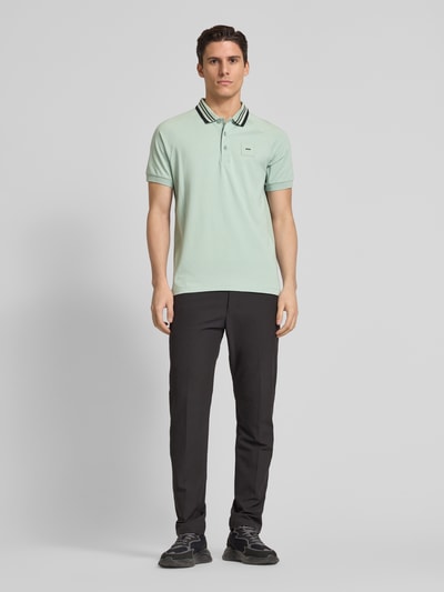 BOSS Green Regular fit poloshirt met labelbadge, model 'Paddy' Mintgroen - 1