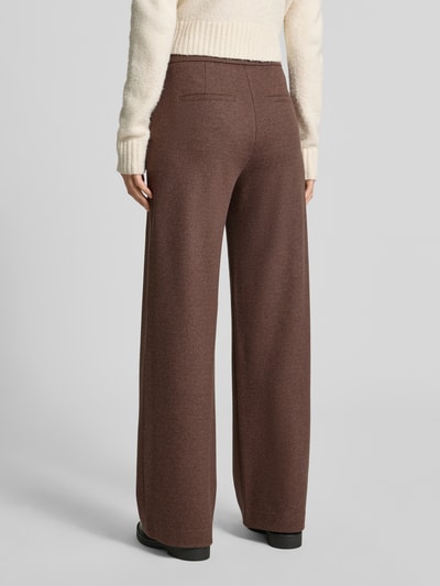 Raffaello Rossi Weite Hose aus Viskose-Mix Modell 'PALINA' Dunkelbraun 5