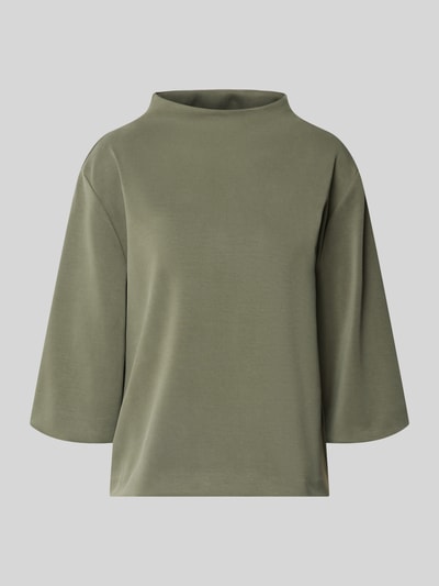 Produktfoto, Oversized Fit Sweatshirt mit Stehkragen Modell 'Ujuma' von someday., elastischer Modal-Mix, 1/2-Arm, grün, glatte Textur