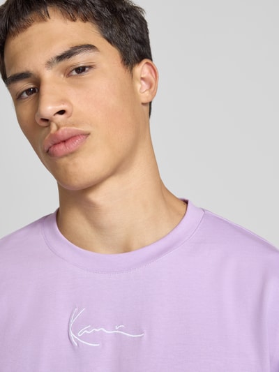 KARL KANI T-Shirt mit Label-Stitching Violett 3