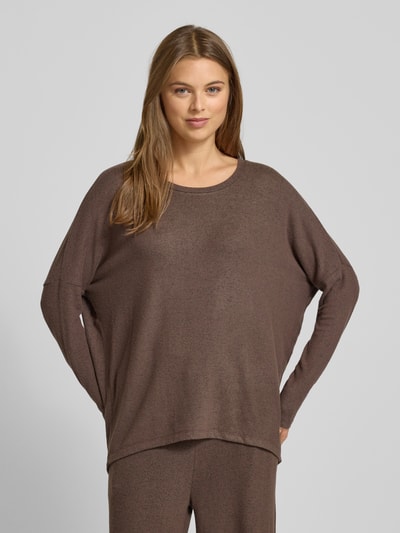 Soyaconcept Sweatshirt mit geripptem Rundhalsausschnitt Modell 'Biara' Schoko Melange 4
