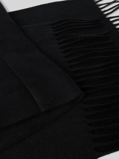 Produktfoto, Schal mit Fransen Modell 'Cashmink' von FRAAS in Schwarz, Strick-Optik, rechteckig, weiche Textur, 31 x 168 cm
