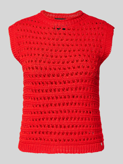 Marc Cain Stricktop mit Lochmuster Rot 2