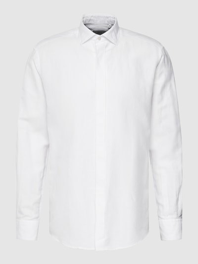 Eterna Premium Shirt mit Premium Leinen-Anteil Modell 'Kent' Weiss 2