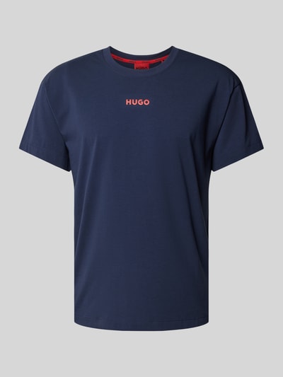 HUGO T-shirt z nadrukiem z logo Granatowy 2