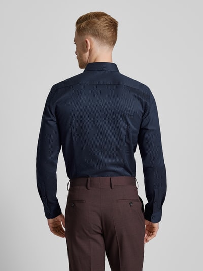 Jake*s Slim fit zakelijk overhemd van premium kwaliteit Marineblauw - 5