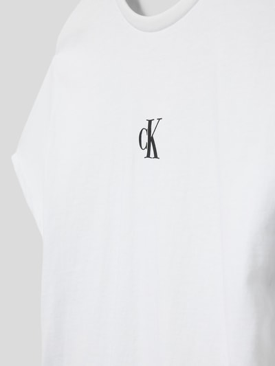 Calvin Klein Jeans T-Shirt mit Label-Print Modell 'BOXY' Weiss 2