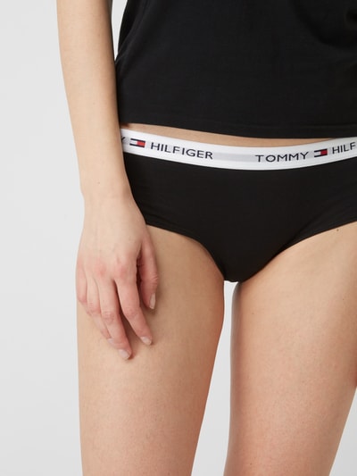 TOMMY HILFIGER Majtki z mieszanki bawełny i elastanu Czarny 5