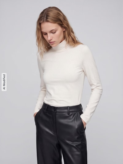 Marc O'Polo DENIM Regular Fit Langarmshirt aus Baumwoll-Mix  Offwhite 4