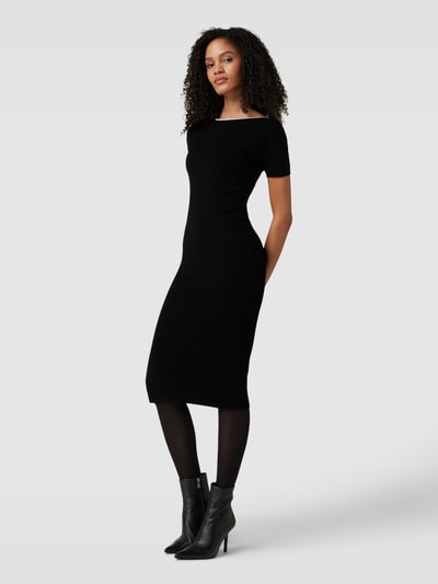 Max Mara Studio Knielanges Kleid mit U-Boot-Ausschnitt Modell 'LUGLIO' Black 4