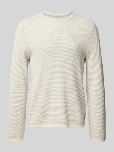 Marc O'Polo Regular Fit Pullover aus strukturiertem Baumwoll-Mix Ecru 2