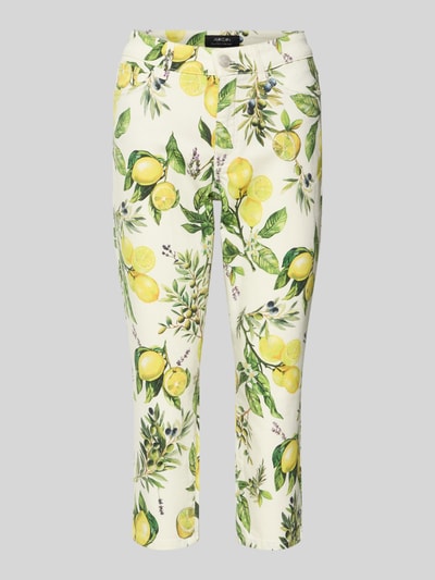 Marc Cain Jeansy o kroju slim fit z kwiatowym wzorem na całej powierzchni Biały 2