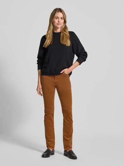 Christian Berg Woman Slim fit corduroy broek in 5-pocketmodel Cognac - 1
