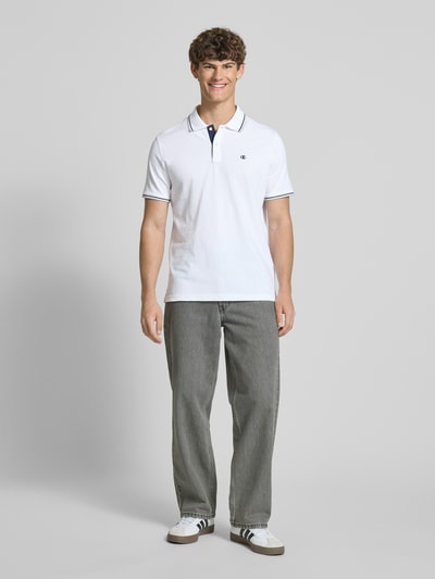 CHAMPION Regular Fit Poloshirt mit Logo-Stitching Weiss 1