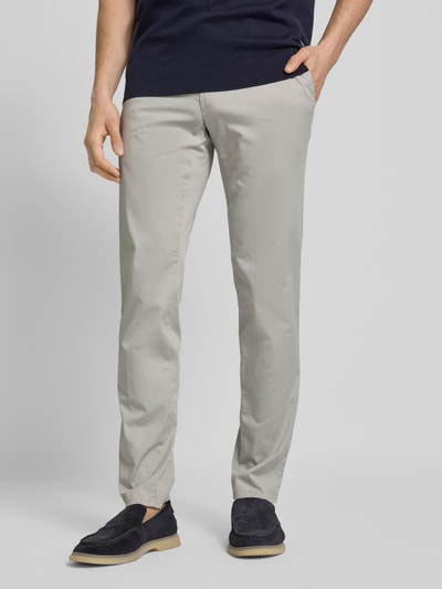 Brax Regular fit chino met structuurmotief, model 'FABIO' Zilver - 4