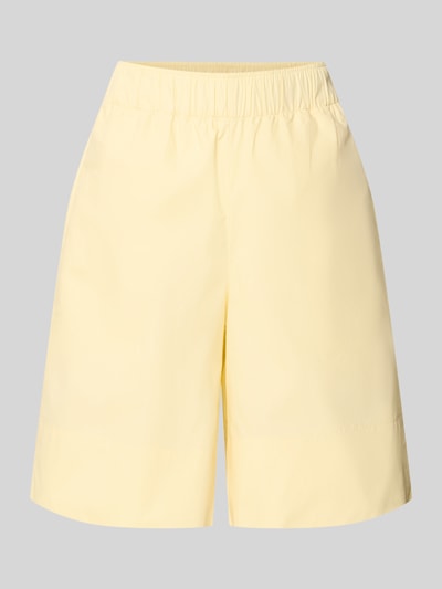 Produktfoto, Straight Fit Shorts mit elastischem Bund von Rich & Royal aus reiner Baumwolle in hellem Gelb, knielang, glatte Textur