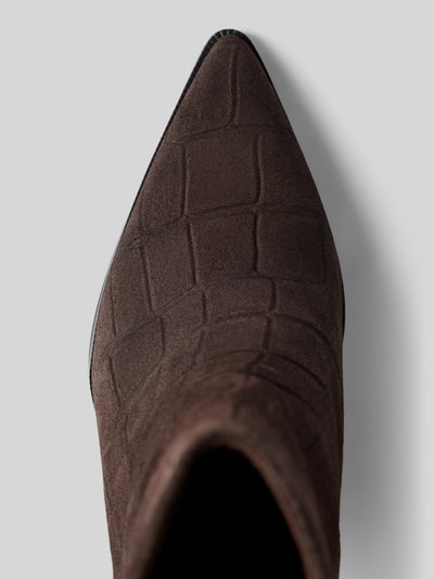 Tamaris Stiefelette aus Rindsnappa mit Blockabsatz Dunkelbraun 3