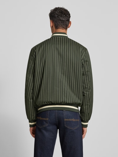 Les Deux Bomberjack met labelstitching, model 'Varsity Tech' Donkergroen - 5