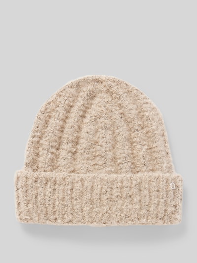 s.Oliver RED LABEL Weicher Beanie mit Strickmuster Beige 1