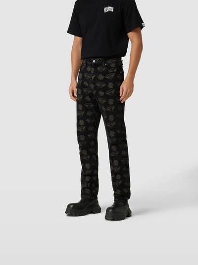 Billionaire Boys Club Slim Fit Jeans mit Allover-Muster Black 4