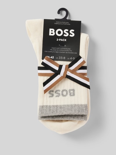 BOSS Socken mit Label-Print im 2er-Pack Weiss 3