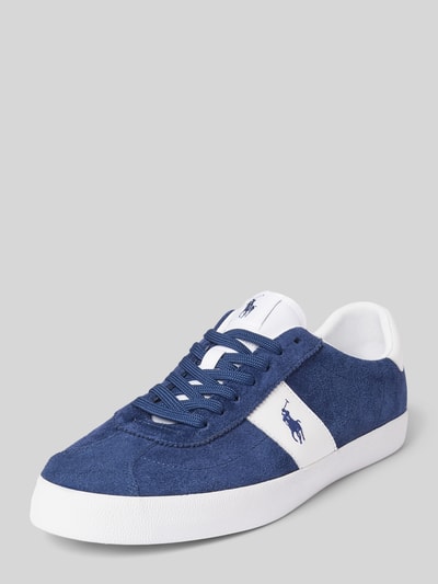 Polo Ralph Lauren Ledersneaker mit Logo-Stitching Modell 'COURT' Dunkelblau 1