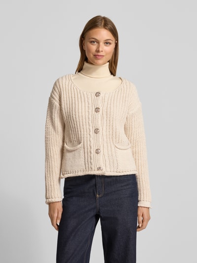 ZABAIONE Regular Fit Strickjacke mit Woll-Anteil Modell 'Da44lia' Beige 4