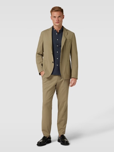 Lindbergh Slim fit vrijetijdsoverhemd met button-downkraag, model 'Oxford' Zwart - 1