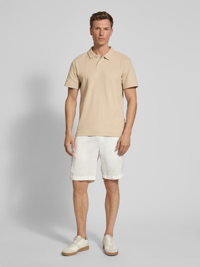 Tom Tailor Regular fit geribd poloshirt met stretch Beige - 1