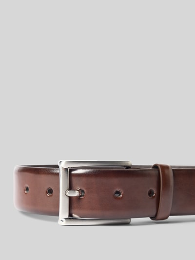 Christian Berg Men Leren ceintuur met doornsluiting Donkerbruin - 2