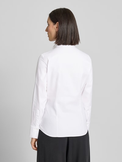 ETERNA Regular Fit Hemdbluse mit Stehkragen und V-Ausschnitt Weiss 5