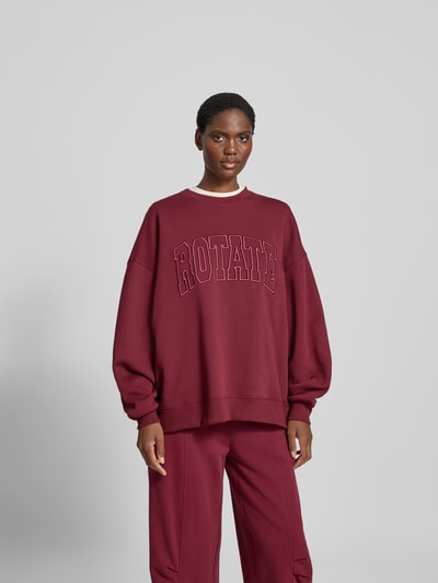 ROTATE Oversized Sweatshirt mit Logo-Stitching Bordeaux 4