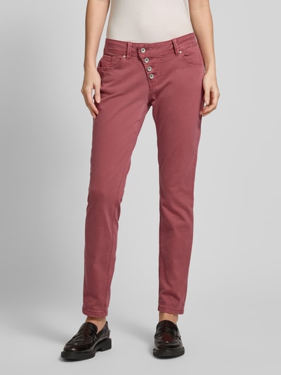 Buena Vista Slim fit jeans met asymmetrische knoopsluiting, model 'Malibu' Rood - 4