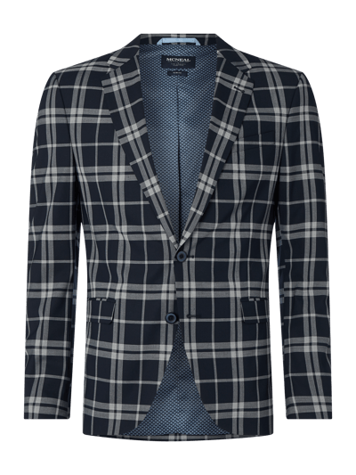 MCNEAL Slim Fit 2-Knopf-Sakko mit Gitterkaro Modell 'Casper' Marine 1