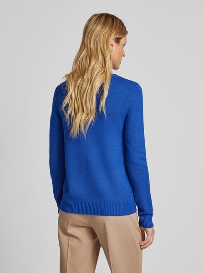 Vila Gebreide pullover met ribboorden, model 'Viril' Koningsblauw - 5