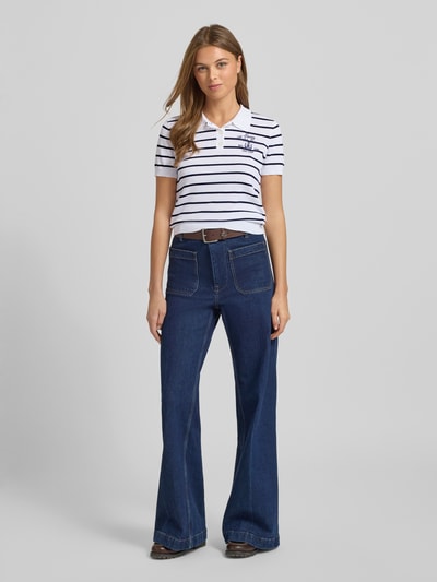 Lauren Ralph Lauren Strickshirt mit Polokragen Modell 'NATRISSA' Marine 1