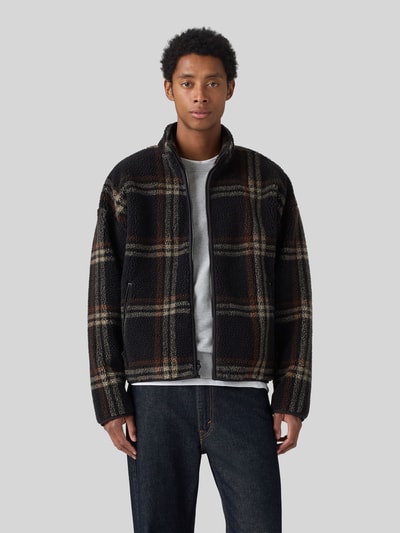 Levi's® Boxy Fit Fleecejacke mit Stehkragen Modell 'NOLAN' Black 4