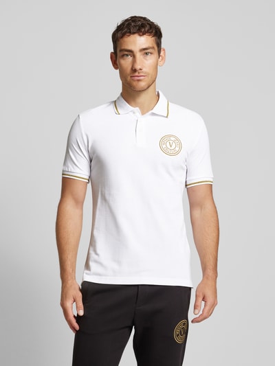 Versace Jeans Couture Koszulka polo z wyhaftowanym logo Biały 4