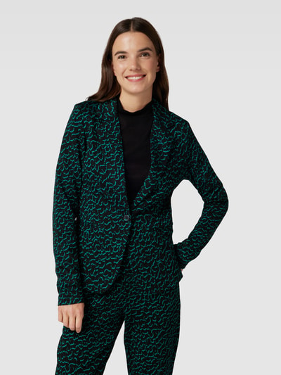 ICHI Blazer met all-over motief, model 'Kate' Zwart - 4