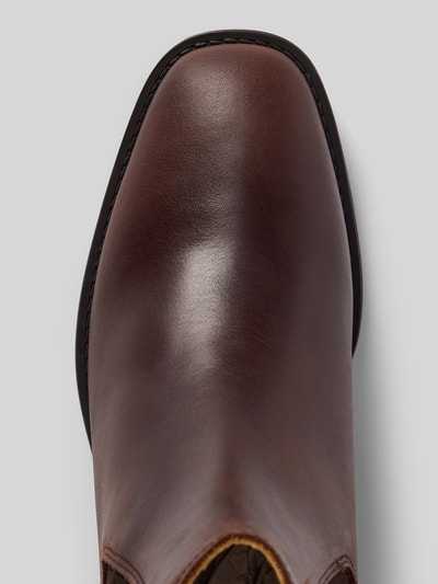 Produktfoto, glatte braune Oberfläche, runde Form, feine Nähte, Stiefeletten aus echtem Rindsleder Modell 'Fayy' von GANT, Damen Stiefeletten
