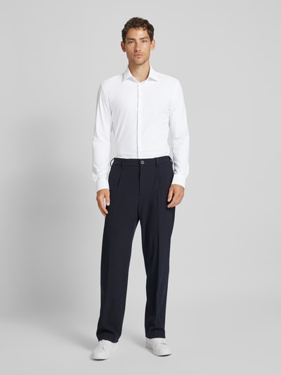 Jake*s Slim fit zakelijk overhemd met stretch Wit - 1