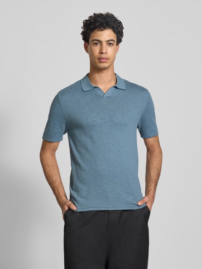 JACK & JONES Koszulka polo o kroju slim fit w dzianinowym wyglądzie model 'Kane' Jeansowy niebieski 4