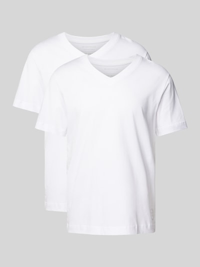 Tom Tailor T-shirt z dekoltem w serek w zestawie 2 szt. Biały 2