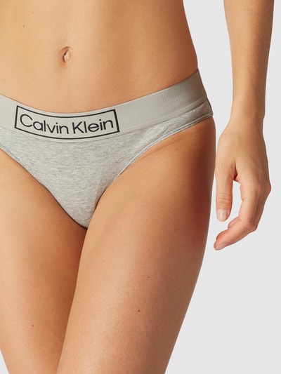 Calvin Klein Underwear Slipy z napisem z logo Srebrny melanż 3