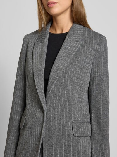 s.Oliver BLACK LABEL Regular fit blazer van interlock-jersey Antraciet - 3