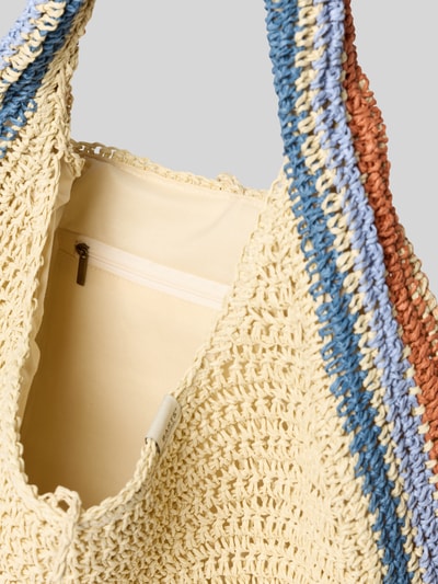 Produktfoto, Handtasche mit Label-Detail Modell 'Saunteer' von Barts mit gestrickter Struktur, Reißverschluss-Innenfach, mehrfarbig gestreift.