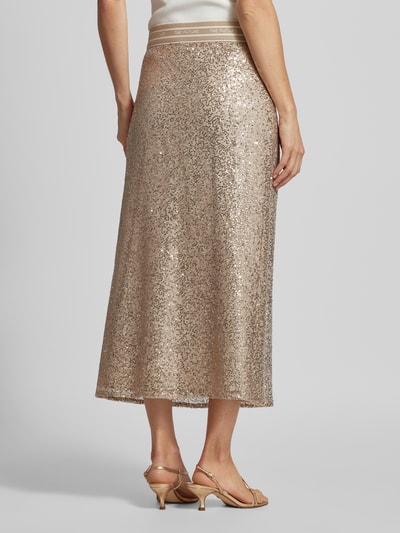 Cambio Midi-jurk met all-over pailletten, model 'HOPE' Goud gemêleerd - 5