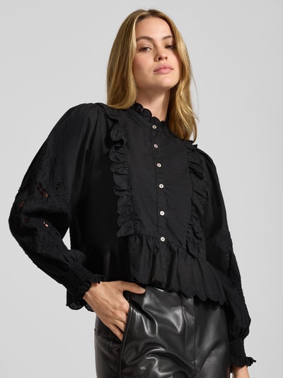 Neo Noir Blouse met lange mouwen en knoopsluiting Zwart - 3