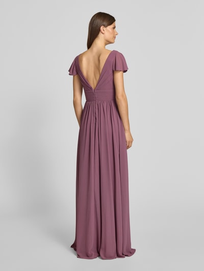 Mascara Avondjurk met V-hals Oudroze - 5